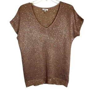 Buffalo Copper Mohair Blend Sweater w Sequins Size M NWOT Knit Top Date Night